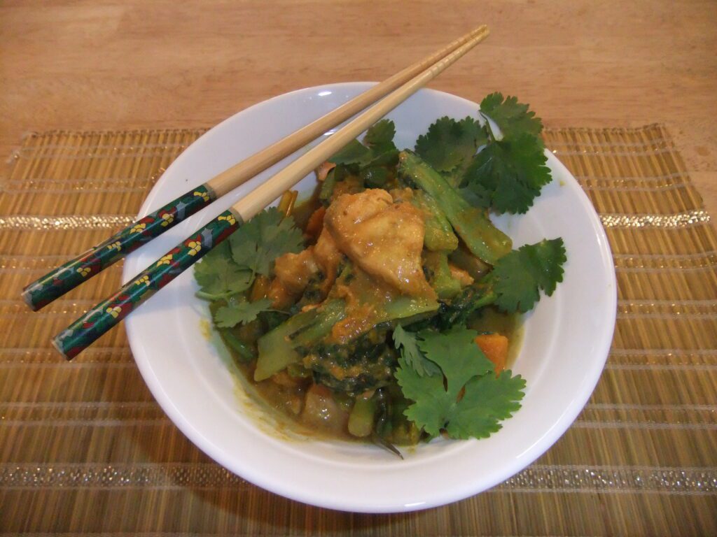 Thai yellow salmon & squash curry